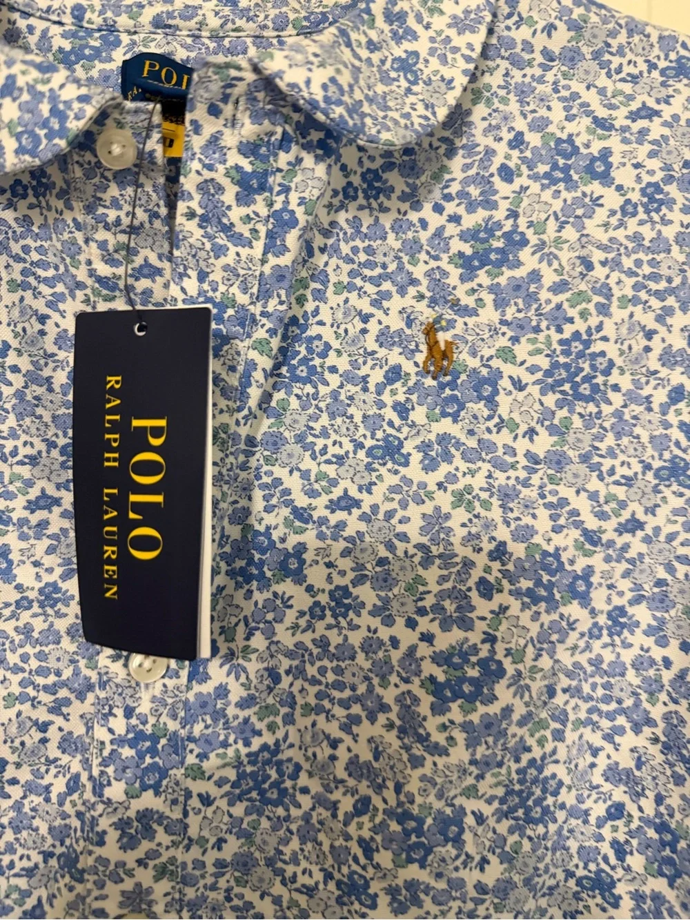 Ralph Lauren Blue Floral Long-Sleeve Girls Dress